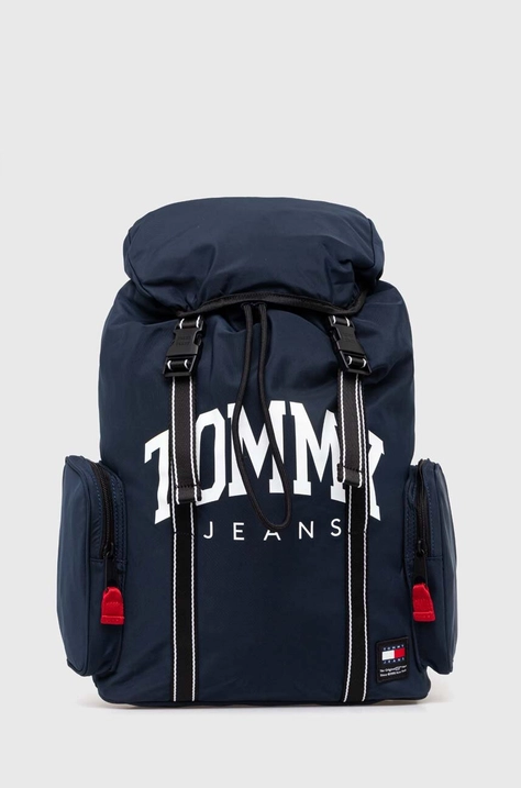 Ruksak Tommy Jeans pánsky, tmavomodrá farba, veľký, s potlačou, AM0AM12130