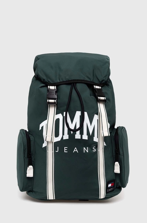 Tommy Jeans hátizsák zöld, férfi, nagy, nyomott mintás