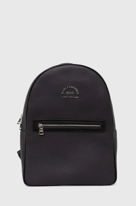 Кожаный рюкзак Karl Lagerfeld мужской цвет чёрный большой однотонный 542451.815908