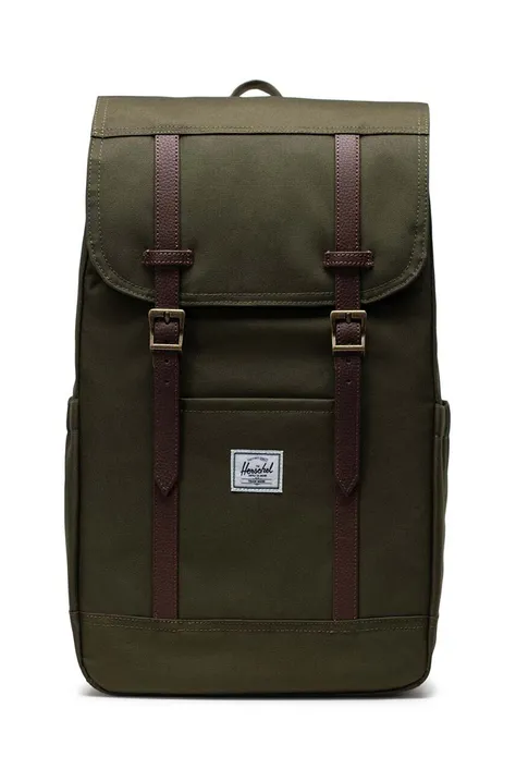 Batoh Herschel Retreat Backpack zelená barva, velký, hladký