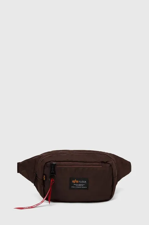 Τσάντα φάκελος Alpha Industries Crew Waist Bag χρώμα: καφέ, 196923