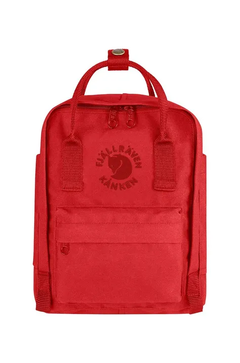 Рюкзак Fjallraven Re-Kanken Mini цвет красный маленький с аппликацией F23549