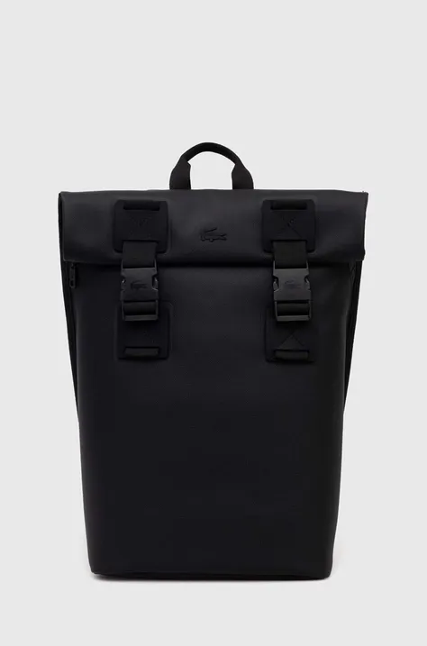 Lacoste plecak kolor czarny duży gładki