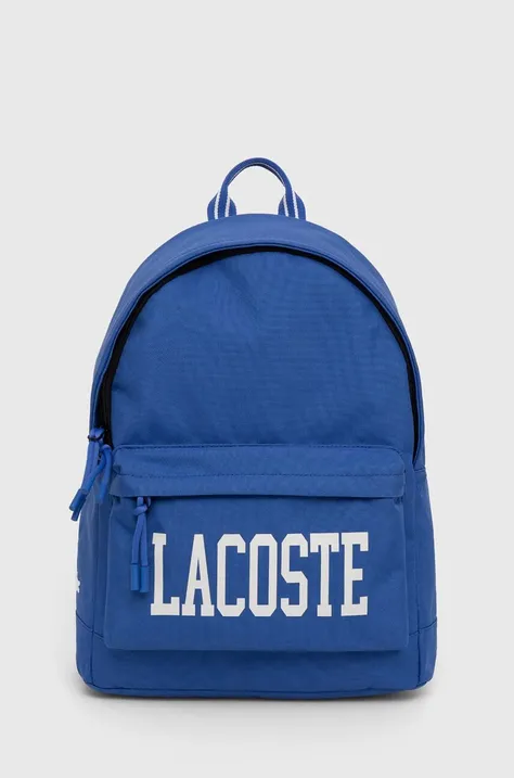 Lacoste plecak kolor niebieski duży z nadrukiem