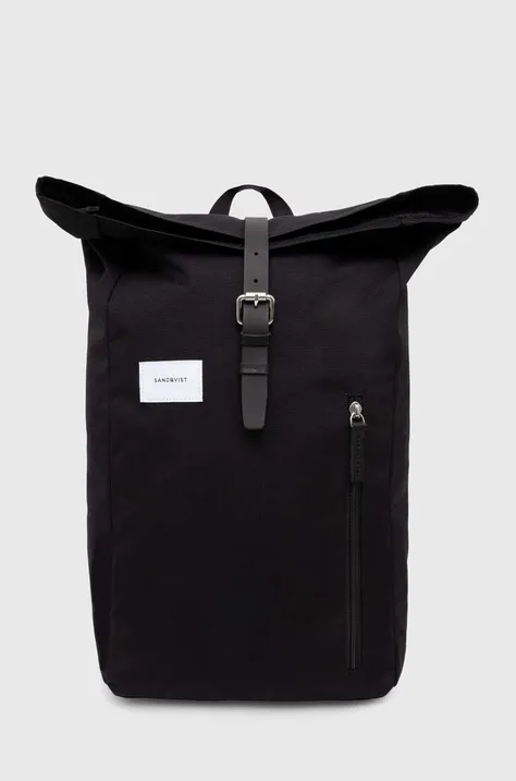 Sandqvist plecak Dante kolor czarny duży gładki SQA2282