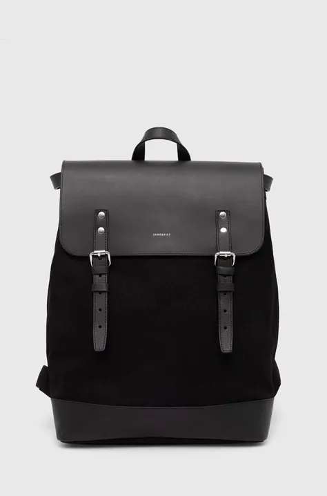 Sandqvist backpack Hege black color smooth SQA2294