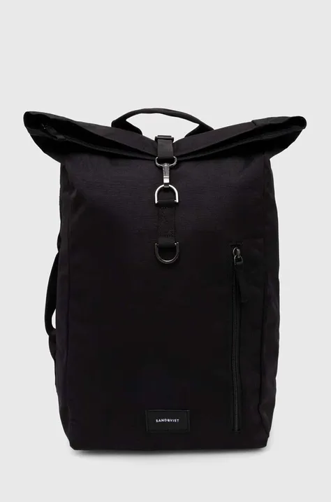 Sandqvist plecak Dante Vegan kolor czarny duży gładki SQA2397