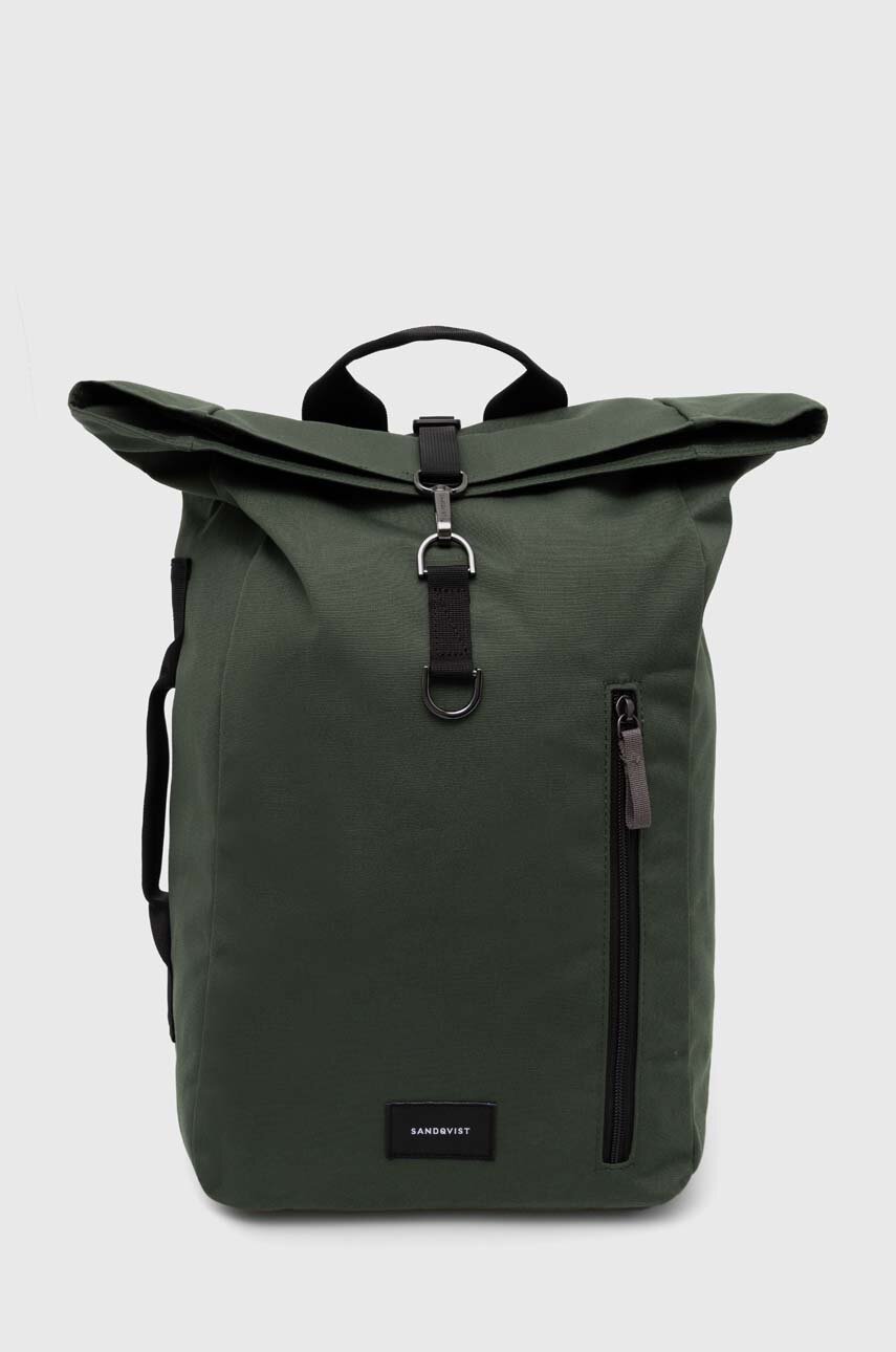 Sandqvist rucsac Dante Vegan culoarea verde, mare, neted, SQA2398