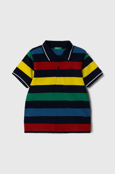 United Colors of Benetton polo bawełniane dziecięce wzorzysty