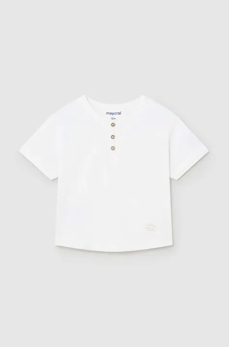 Pamučna polo majica za bebe Mayoral boja: bijela, bez uzorka