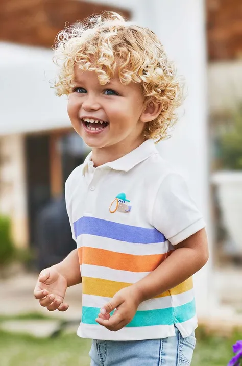 Mayoral tricou polo pentru copii culoarea bej, modelator