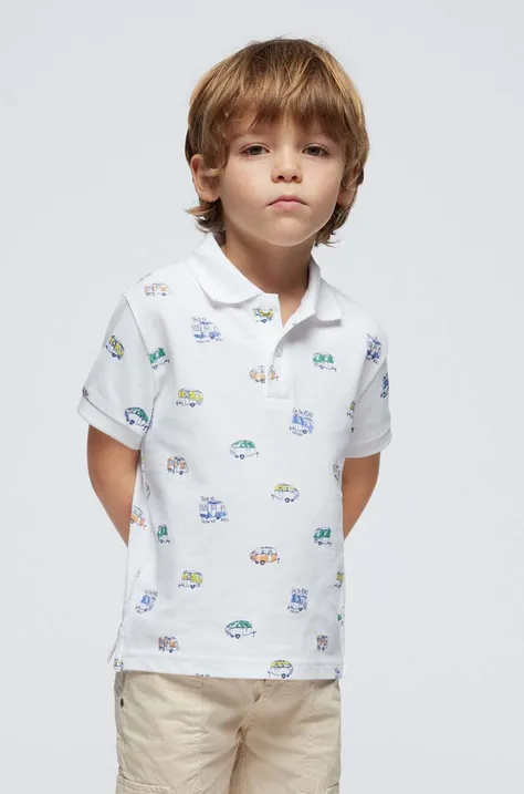 Παιδικό πουκάμισο πόλο Mayoral χρώμα: άσπρο