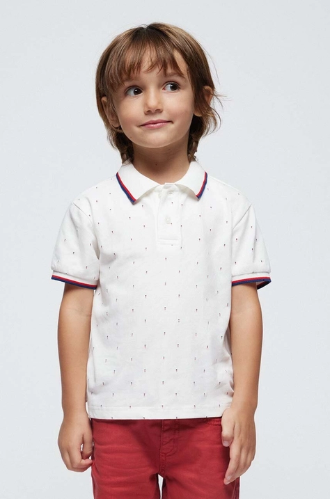 Mayoral tricou polo copii culoarea bej, modelator