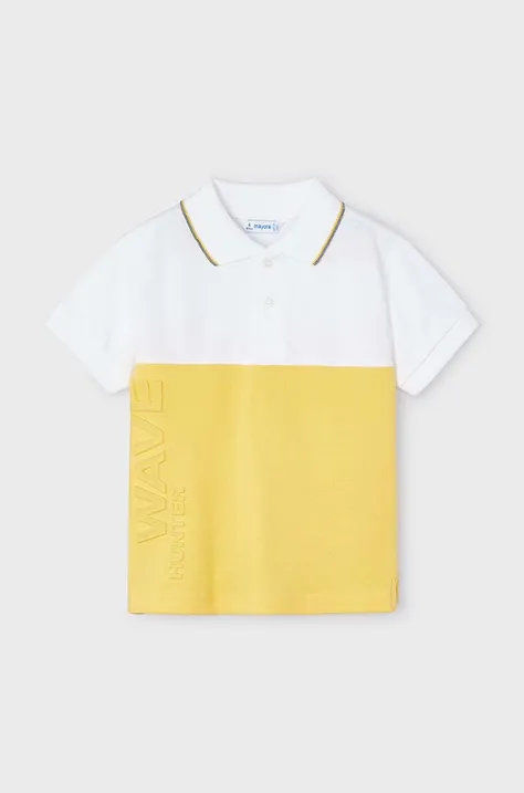 Pamučna polo majica Mayoral boja: žuta, s uzorkom
