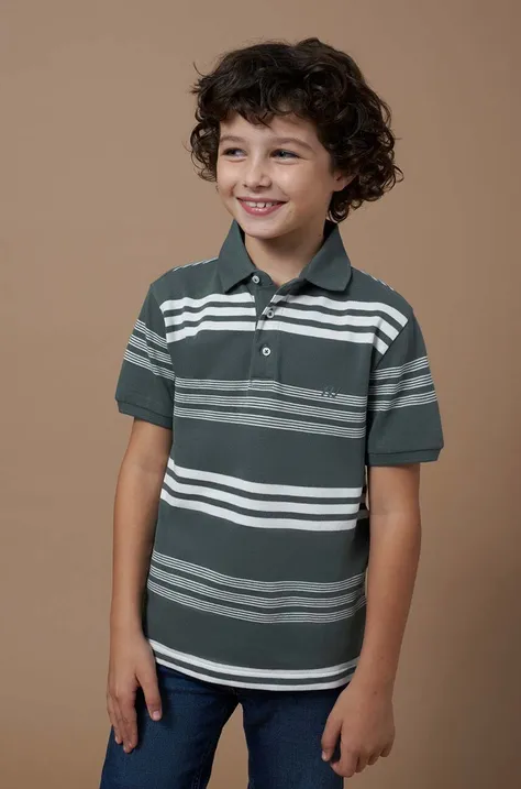 Παιδικό πουκάμισο πόλο Mayoral χρώμα: πράσινο