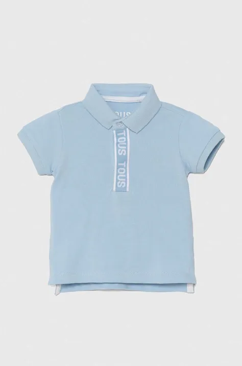 Детска тениска с яка Tous в синьо с принт