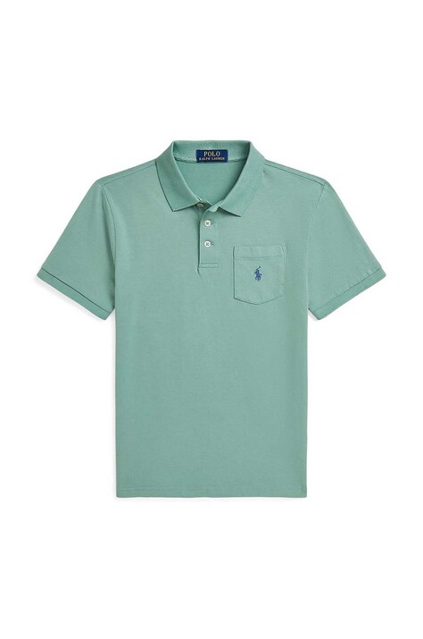 Polo Ralph Lauren gyerek pamut póló zöld, sima, 323942065002