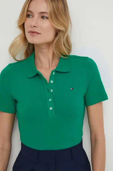 Поло Tommy Hilfiger женский цвет зелёный