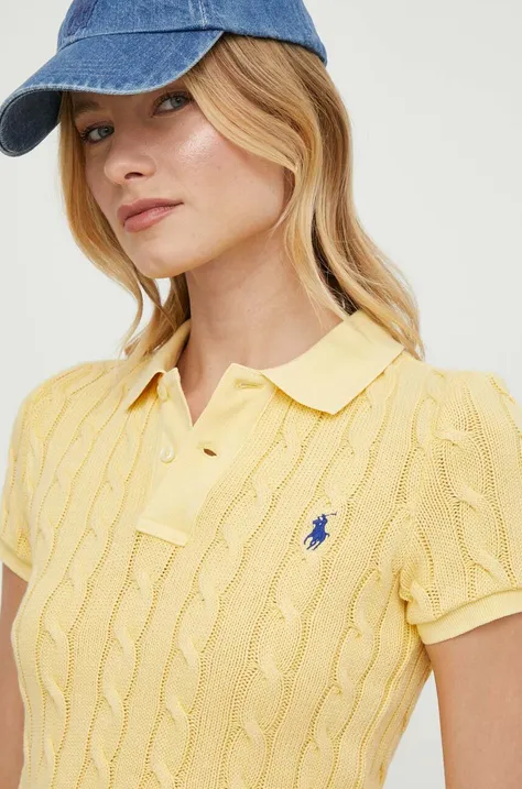Polo Ralph Lauren polo bawełniane kolor żółty