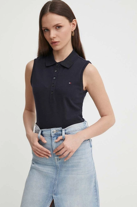 Top Tommy Hilfiger dámský, tmavomodrá barva, WW0WW41794