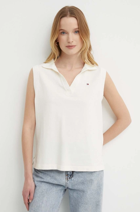 Top Tommy Hilfiger dámske, béžová farba, WW0WW41284