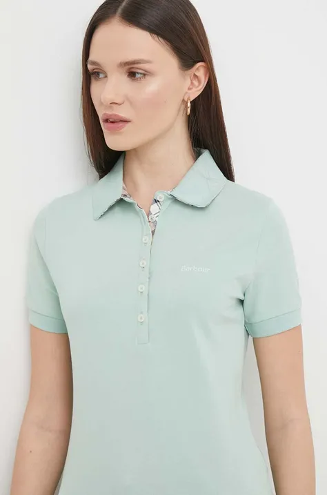 Polo tričko Barbour dámsky, zelená farba, LML0634