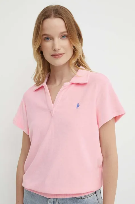 Поло Polo Ralph Lauren жіноче колір рожевий 211936221