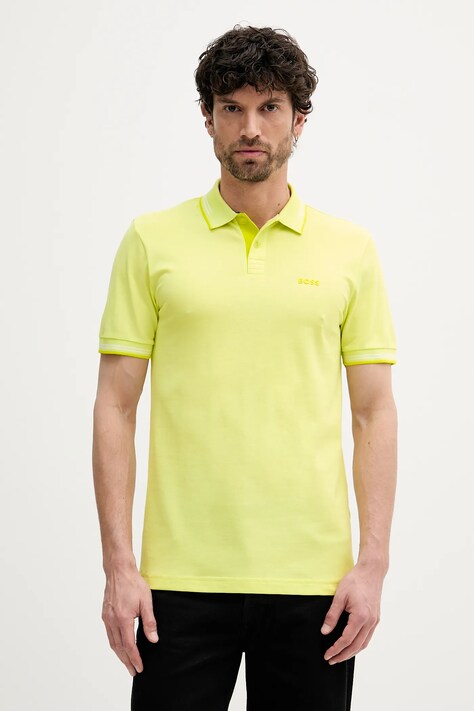 BOSS Green tricou polo culoarea bleumarin, cu imprimeu, 50506193