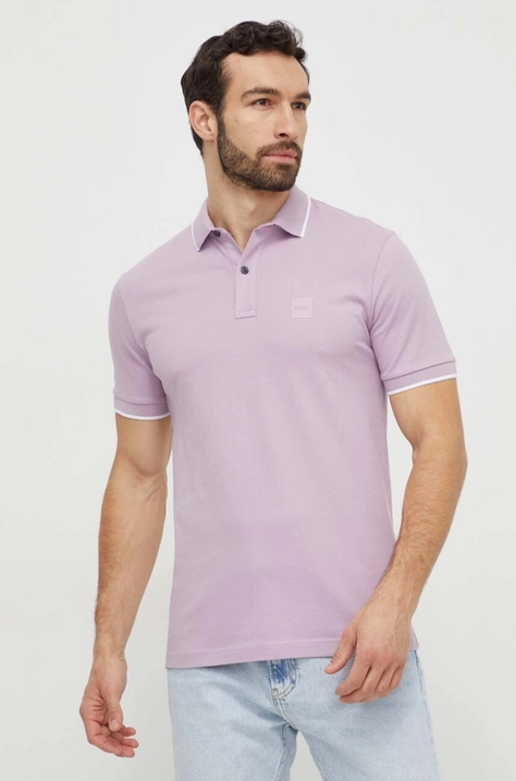 Boss Orange polo uomo colore violetto