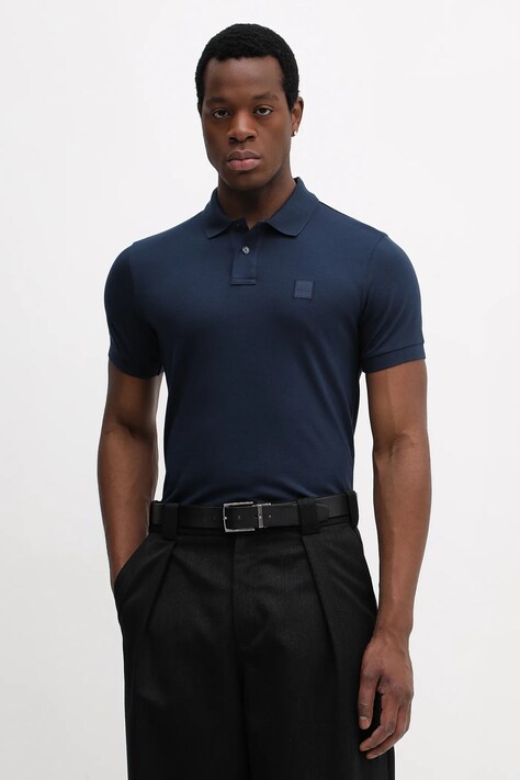 Поло BOSS Orange Passenger цвет чёрный однотонное 50507803