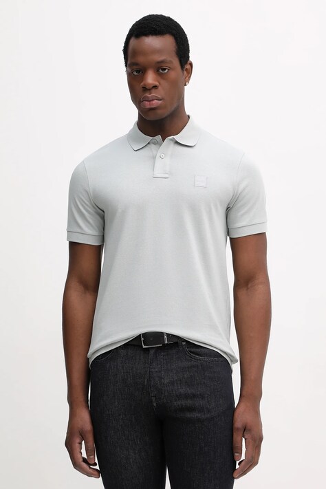 BOSS Orange polo Passenger męski kolor czarny gładki 50507803