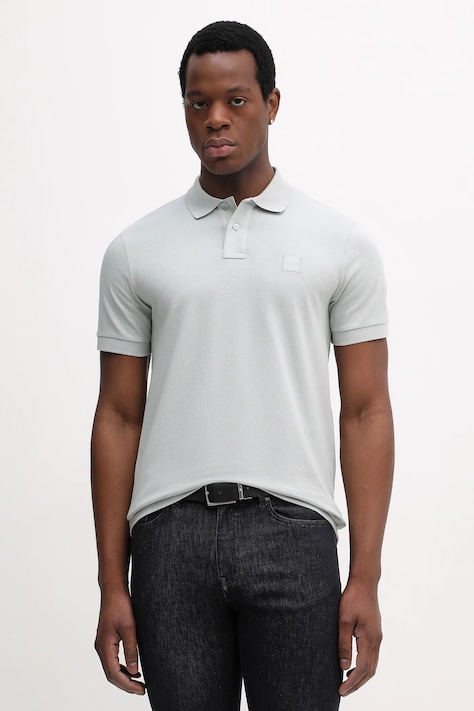 BOSS Orange polo Passenger męski kolor czarny gładki 50507803