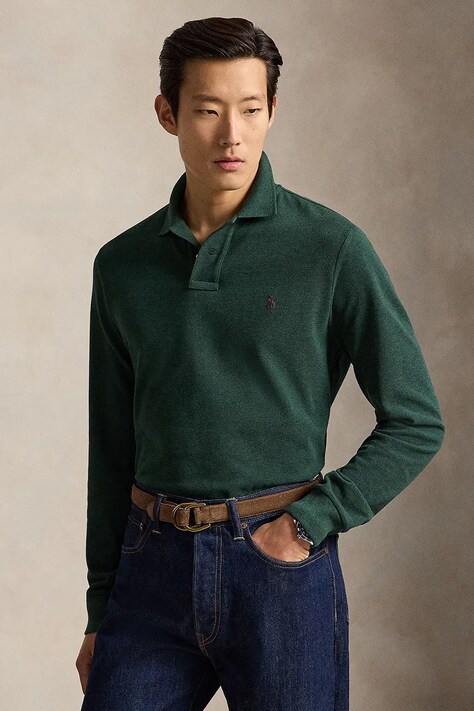 Polo Ralph Lauren Longsleeve bawełniany zielony 710680790