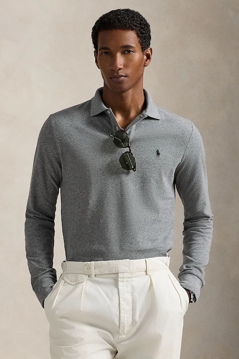 Polo Ralph Lauren Longsleeve din bumbac gri 710680790