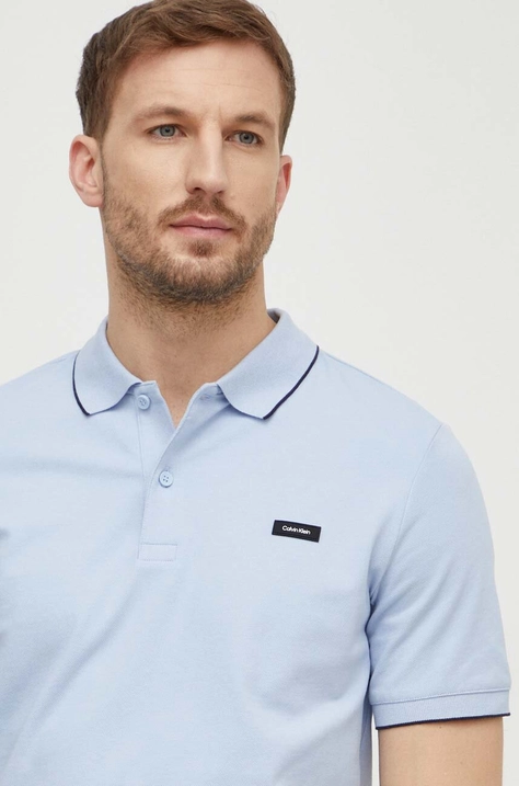 Calvin Klein tricou polo barbati, neted