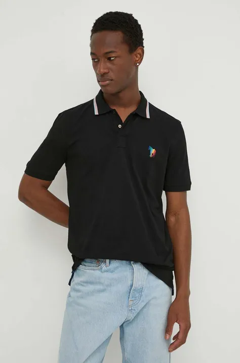 Polo tričko PS Paul Smith pánsky, čierna farba, jednofarebný, M2R.151LE.M21511