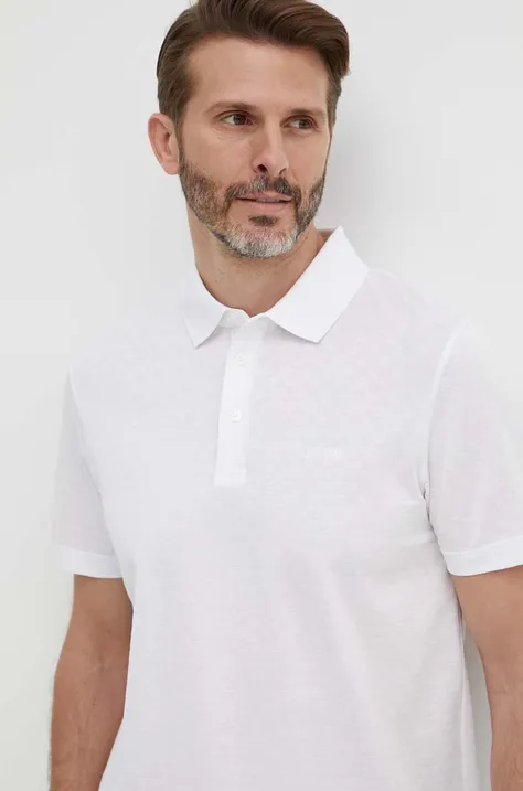 Βαμβακερό μπλουζάκι πόλο Joop! Pacey χρώμα: άσπρο, 30036120 10015575