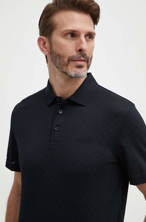 Joop! polo de bumbac Pacey culoarea negru, neted, 30036120 10015575