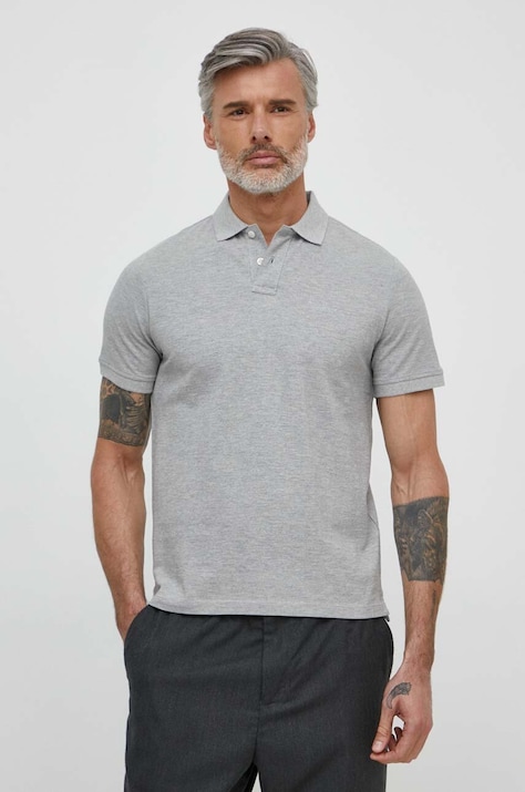 Pepe Jeans polo de bumbac culoarea gri, neted