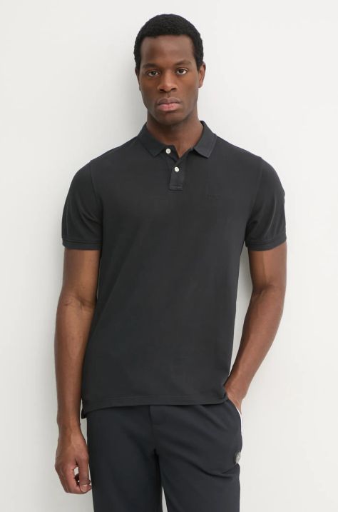 Pepe Jeans polo de bumbac culoarea negru, neted