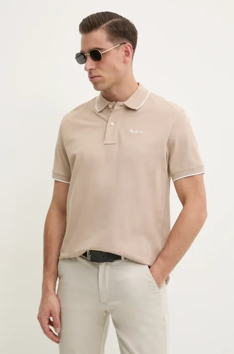 Pepe Jeans polo in cotone Hans colore beige