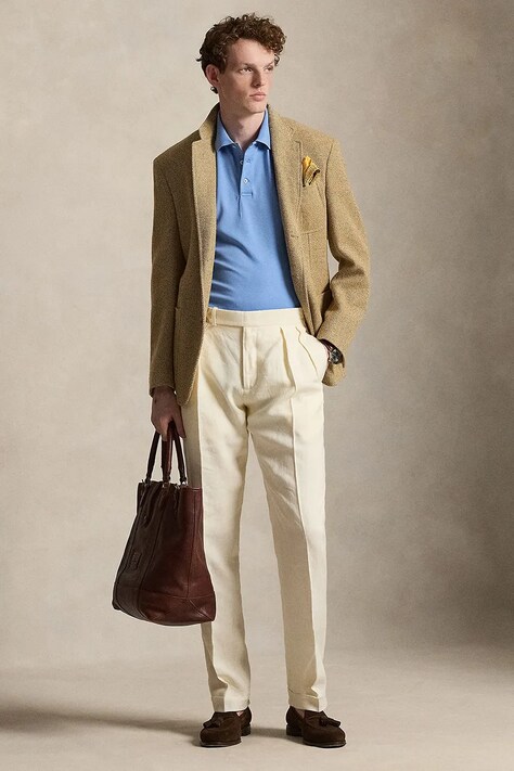 Polo Ralph Lauren поло чоловіче бавовняне — SS24-POM036, блакитний — фото 3