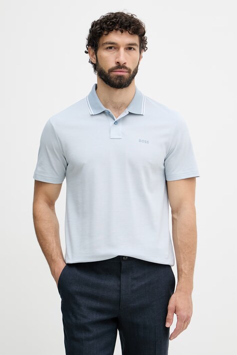 BOSS Orange polo muški pamučni PeoxfordNew plavi 50507814