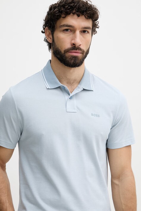 BOSS Orange polo muški pamučni PeoxfordNew plavi 50507814