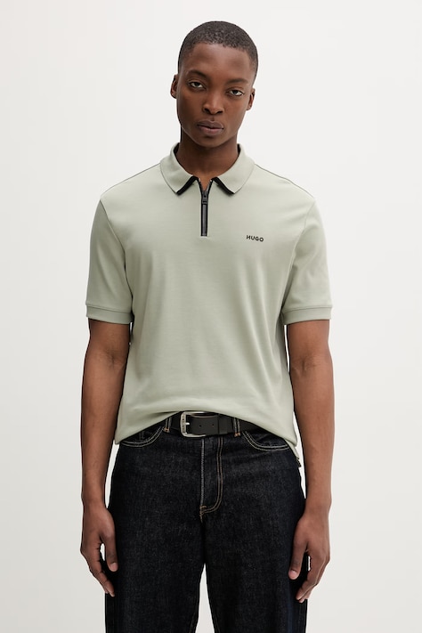 HUGO polo da uomo in cotone Dalomino verde 50511721