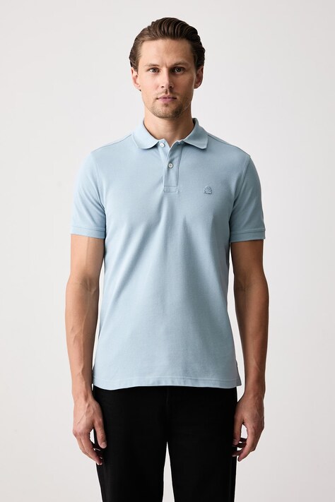 United Colors of Benetton Polo męskie bawełniane niebieskie 3089J3179