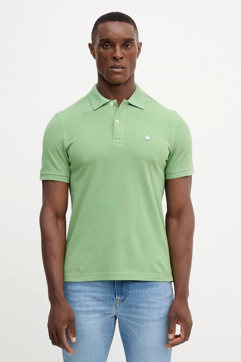 Bavlnené polo tričko United Colors of Benetton ružová farba, jednofarebné, 3089J3179