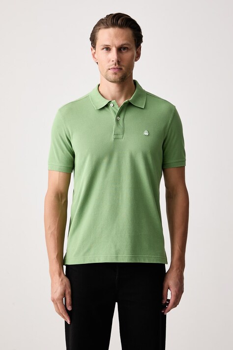 United Colors of Benetton Polo męskie bawełniane zielone 3089J3179