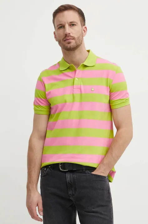 Bavlnené polo tričko United Colors of Benetton vzorovaný