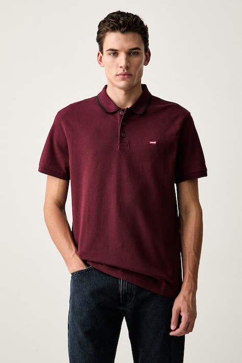 Levi's polo męskie bawełniane bordowe 35883